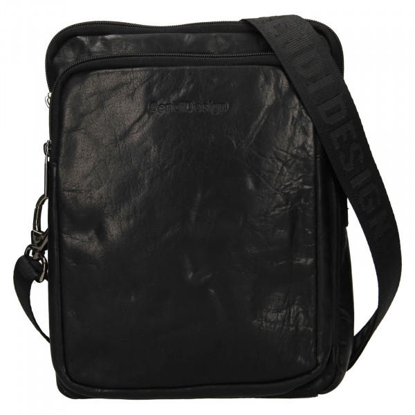Pánska kožená taška cez rameno SendiDesign Ulte - čierna