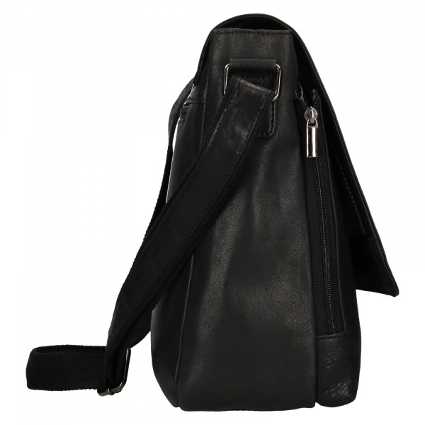 Pánská kožená taška přes rameno SendiDesign Morels - čierna
