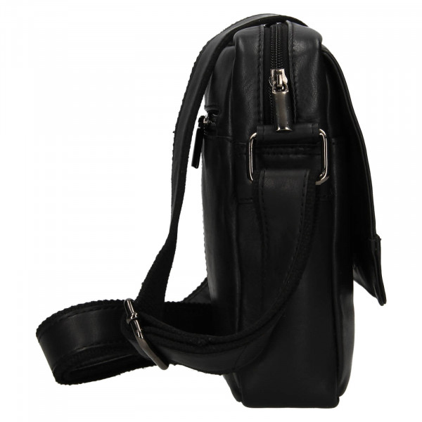 Pánska kožená taška cez rameno SendiDesign Dobner - čierna