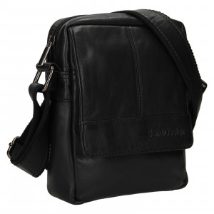 Pánska kožená taška cez rameno SendiDesign Dobner - čierna