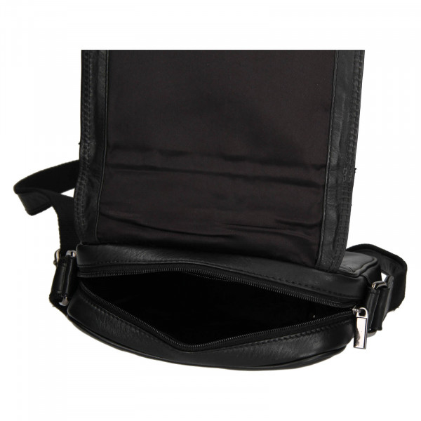 Pánska kožená taška cez rameno SendiDesign Fredds - čierna
