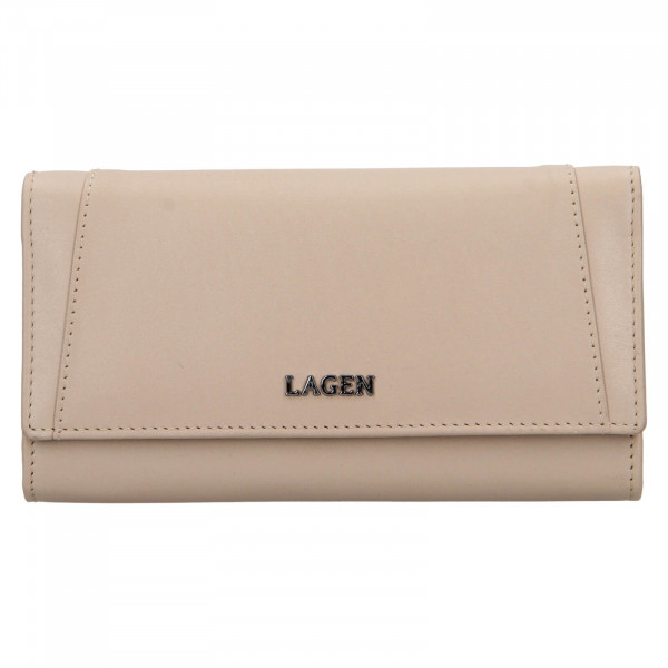 Dámska kožená peňaženka Lagen Carlas - krémová