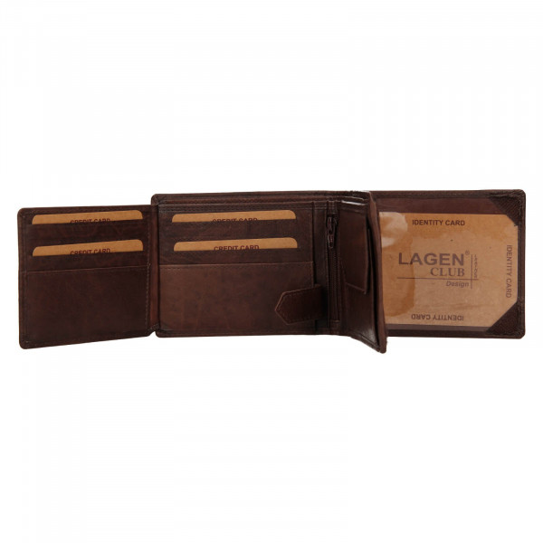 Pánska kožená peňaženka Lagen Alexej - tmavo hnedá