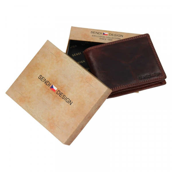 Pánska kožená peňaženka SendiDesign Arnost - hnedá