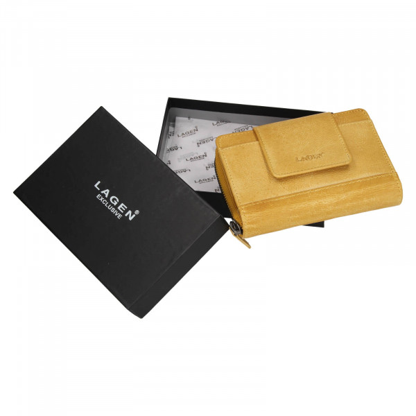 Dámska kožená peňaženka Lagen Agáta - žltá