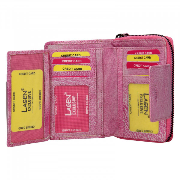 Dámska kožená peňaženka Lagen Agáta - svetlo ružová