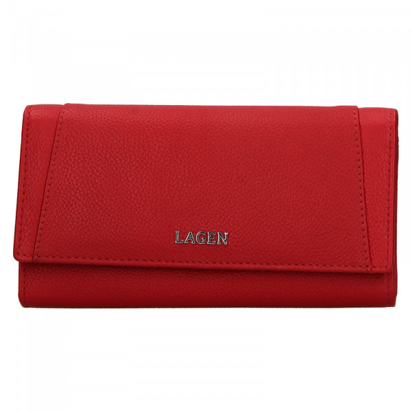Dámska kožená peňaženka Lagen Carlas - červená
