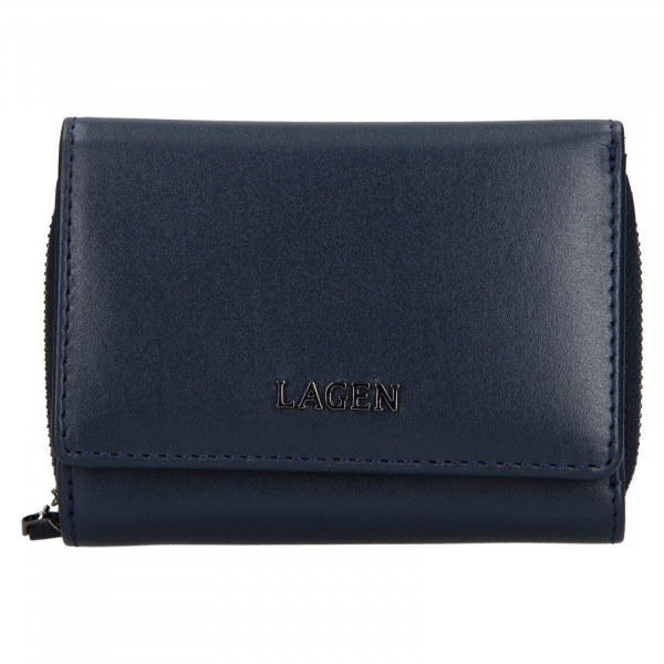 Dámska kožená peňaženka Lagen Stelna - tmavo modrá