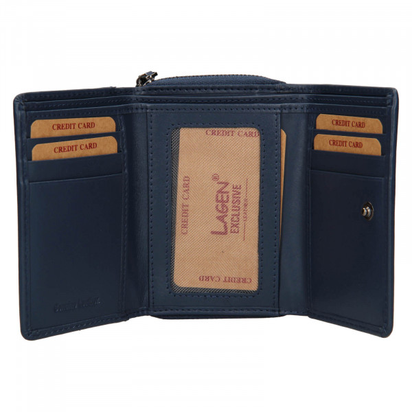 Dámska kožená peňaženka Lagen Stelna - tmavo modrá