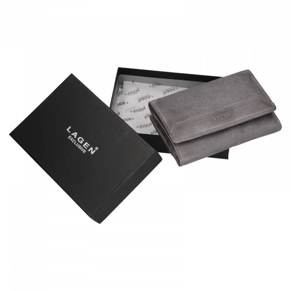 Dámska kožená peňaženka Lagen Denissa - šedá