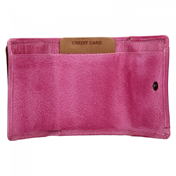 Dámska kožená slim peňaženka Lagen Mellby - ružová