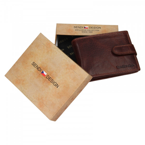 Pánska kožená peňaženka SendiDesign Zrobek - hnedá