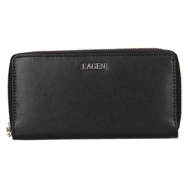 Dámska kožená peňaženka Lagen Double - čierna