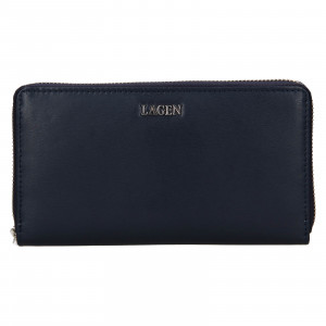 Dámska kožená peňaženka Lagen Dita - tmavo modrá