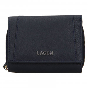 Dámska kožená peňaženka Lagen Viola - tmavo modrá