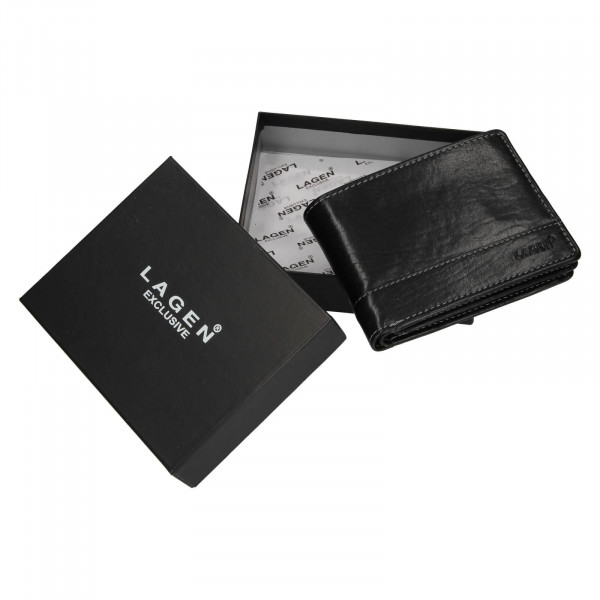 Pánska kožená peňaženka Lagen Tex - čierna