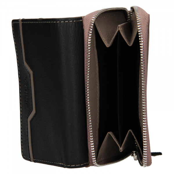 Dámska kožená peňaženka Lagen Kessea - čierno-béžová