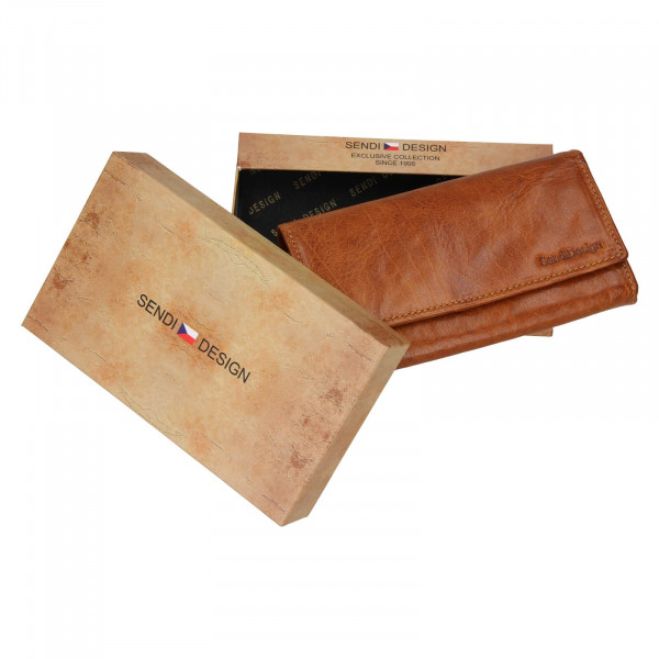 Dámska kožená peňaženka SendiDesign Dinta - koňak