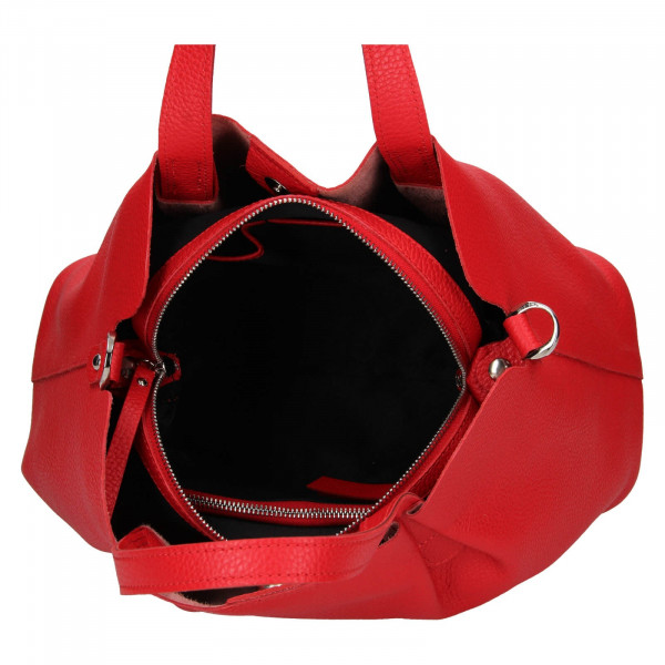 Dámska kožená kabelka Facebag Karla - červená