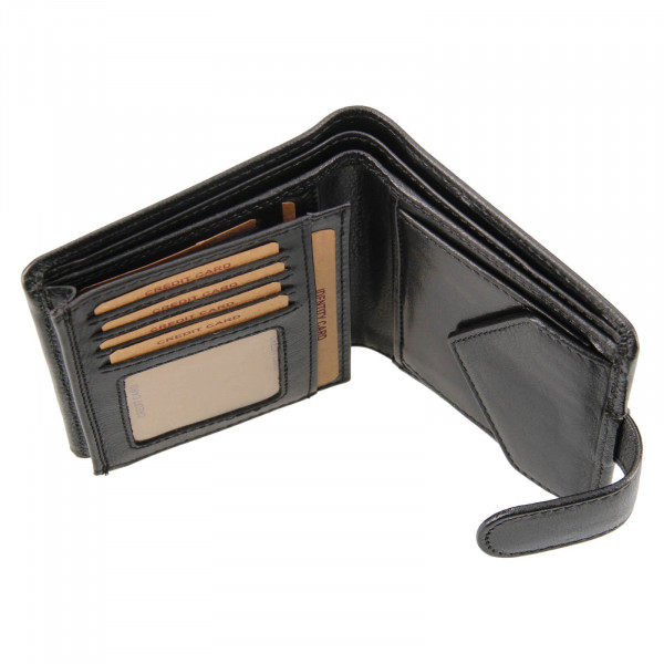Pánska kožená peňaženka Lagen Zrobok - čierna