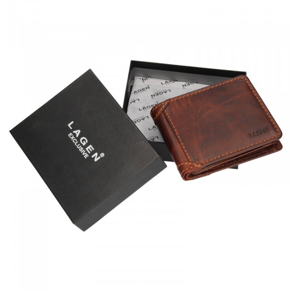 Pánska kožená peňaženka Lagen Peter - hnedá
