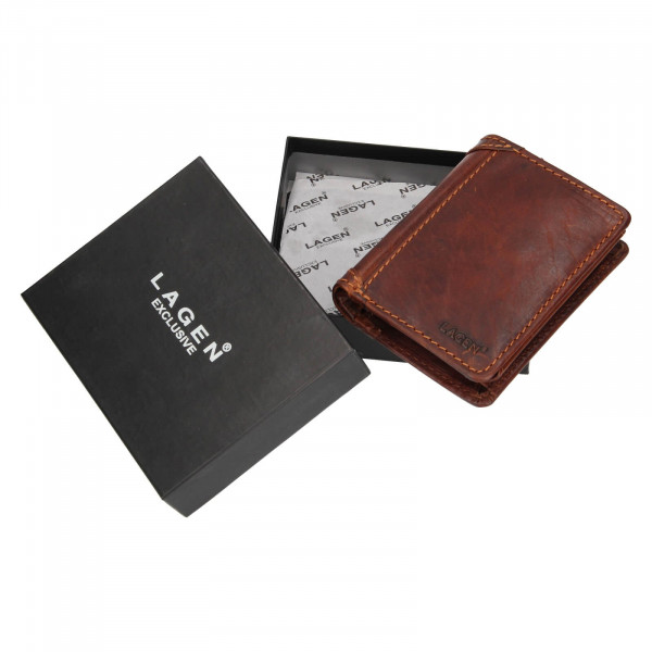 Pánska kožená peňaženka Lagen Polires - hnedá