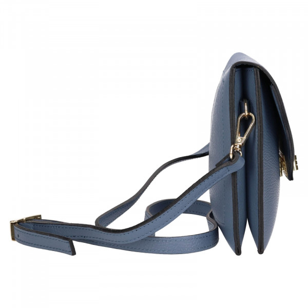 Dámska kožená crossbody kabelka Italia Martes - svetlo modrá