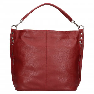 Dámska kožená kabelka Italia Ramma - červená