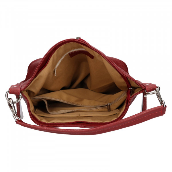 Dámska kožená kabelka Italia Ramma - červená