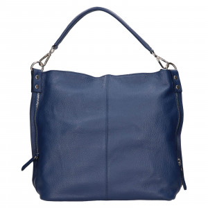 Dámska kožená kabelka Italia Ramma - modrá