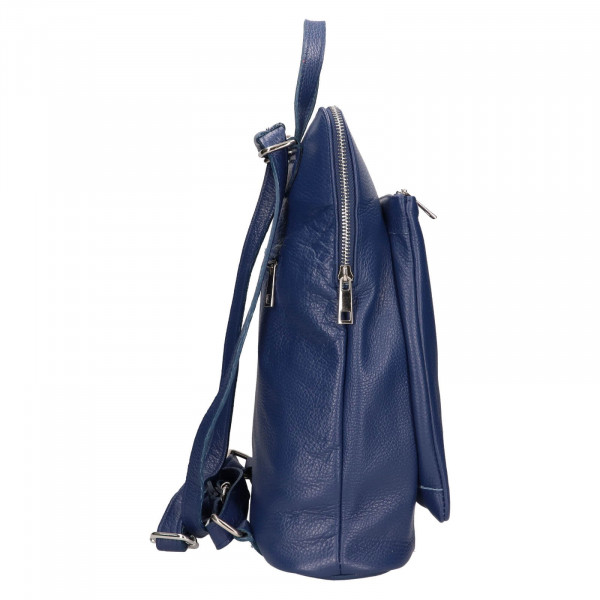 Dámska kožená batôžko-kabelka Italia Ella - modrá