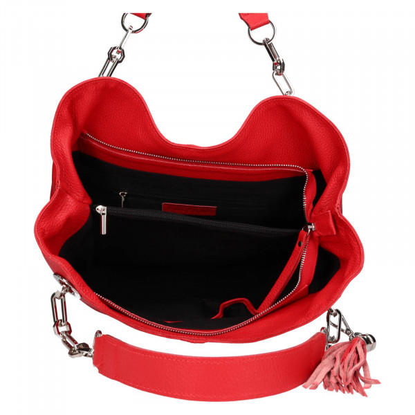 Dámská kožená kabelka Facebag Sofia - červená