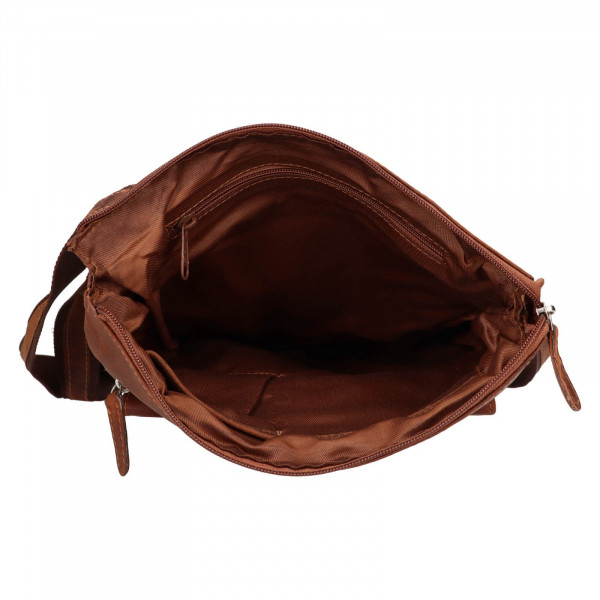 Pánska kožená taška cez rameno Greenwood Amsier - hnedá