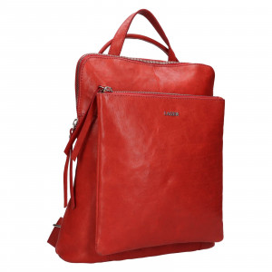 Dámska kožená batôžko-kabelka Lagen Jassika - červená