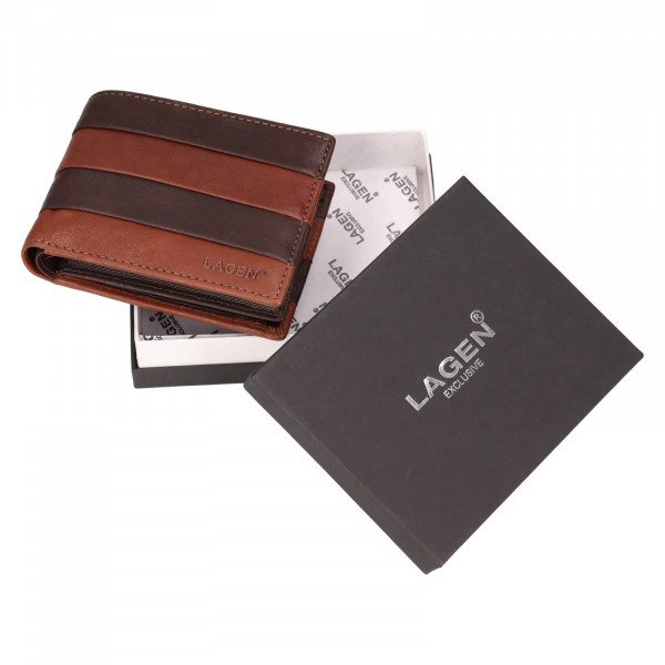 Pánska kožená peňaženka Lagen Kubba - hnedá