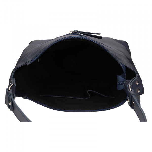 Dámska kožená kabelka Facebag Filonna - tmavo modrá