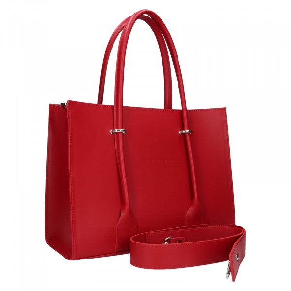 Luxusná dámska kožená kabelka Facebag Aristea - červená