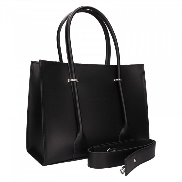 Luxusná dámska kožená kabelka Facebag Aristea - černá
