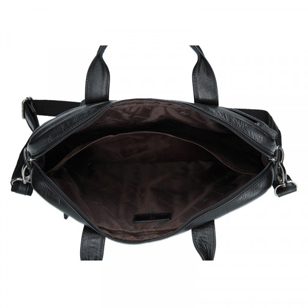 Pánska kožená taška cez rameno Hexagona Arles- čierna