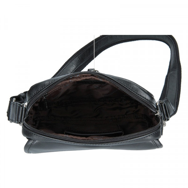 Pánska kožená taška cez rameno Hexagona 129898 - čierna