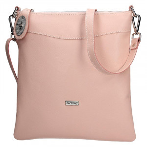 Dámská kožená crossbody kabelka Facebag Amanda - růžová