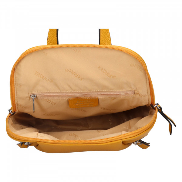 Dámsky kožený batoh Katana Eliabet - žltá