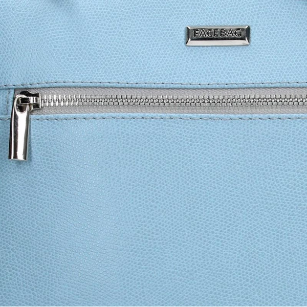 Dámska kožená crossbody kabelka Facebag Paula - modrá