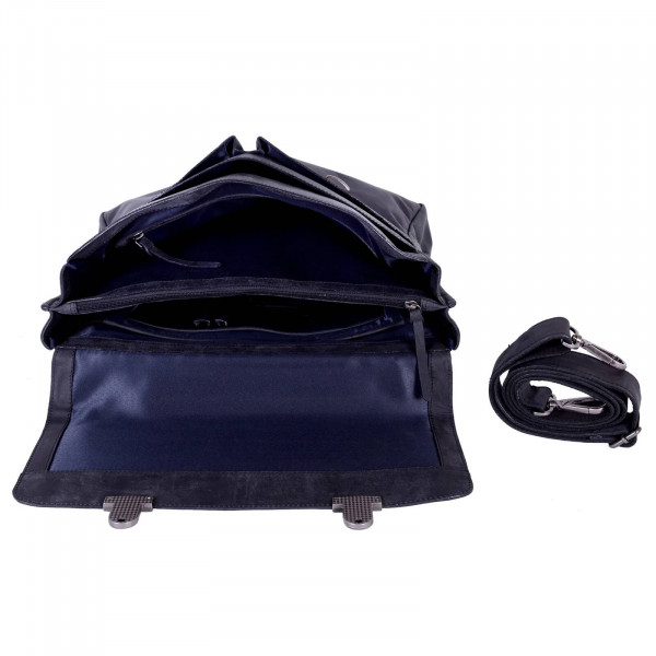 Pánska kožená pracovná taška DSTRCT Benno - čierna
