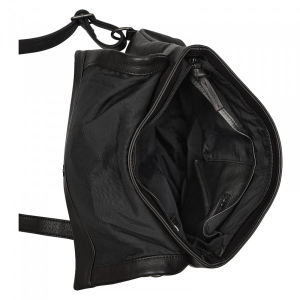 Trendy kožený batoh Burkely Levite - čierna