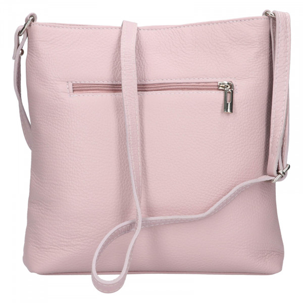 Dámska kožená crossbody kabelka Italia Emma - svetlo růžová