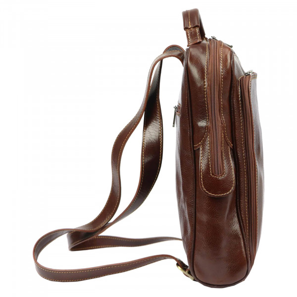 Elegantný kožený batoh Vera Pelle Udine - hnedá
