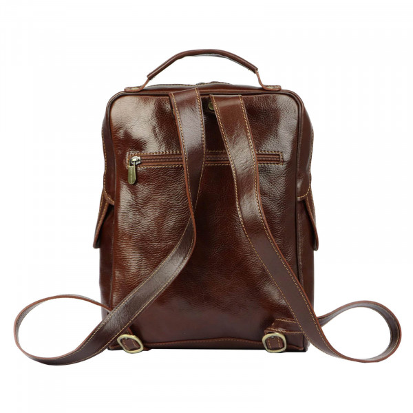 Elegantný kožený batoh Vera Pelle Udine - hnedá