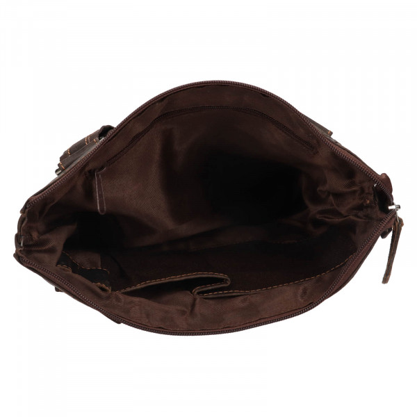 Pánska kožená taška cez rameno Greenwood Amsier - tmavo hnedá