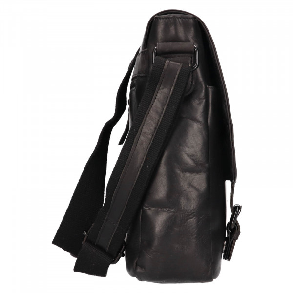 Pánska kožená taška cez rameno Mustang Mades - čierna